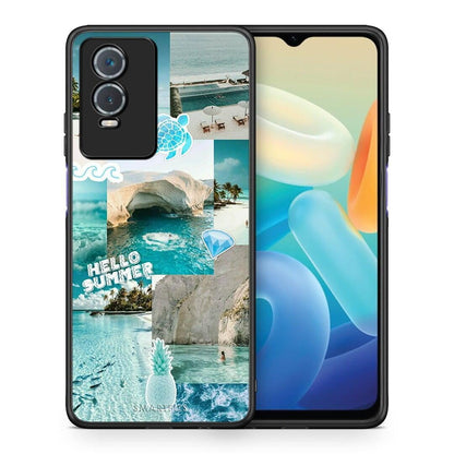 Θήκη Vivo Y76 5G / Y76s / Y74s Aesthetic Summer από τη Smartfits με σχέδιο στο πίσω μέρος και μαύρο περίβλημα | Vivo Y76 5G / Y76s / Y74s Aesthetic Summer case with colorful back and black bezels