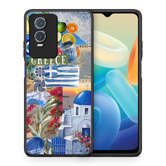Θήκη Vivo Y76 5G / Y76s / Y74s All Greek από τη Smartfits με σχέδιο στο πίσω μέρος και μαύρο περίβλημα | Vivo Y76 5G / Y76s / Y74s All Greek case with colorful back and black bezels