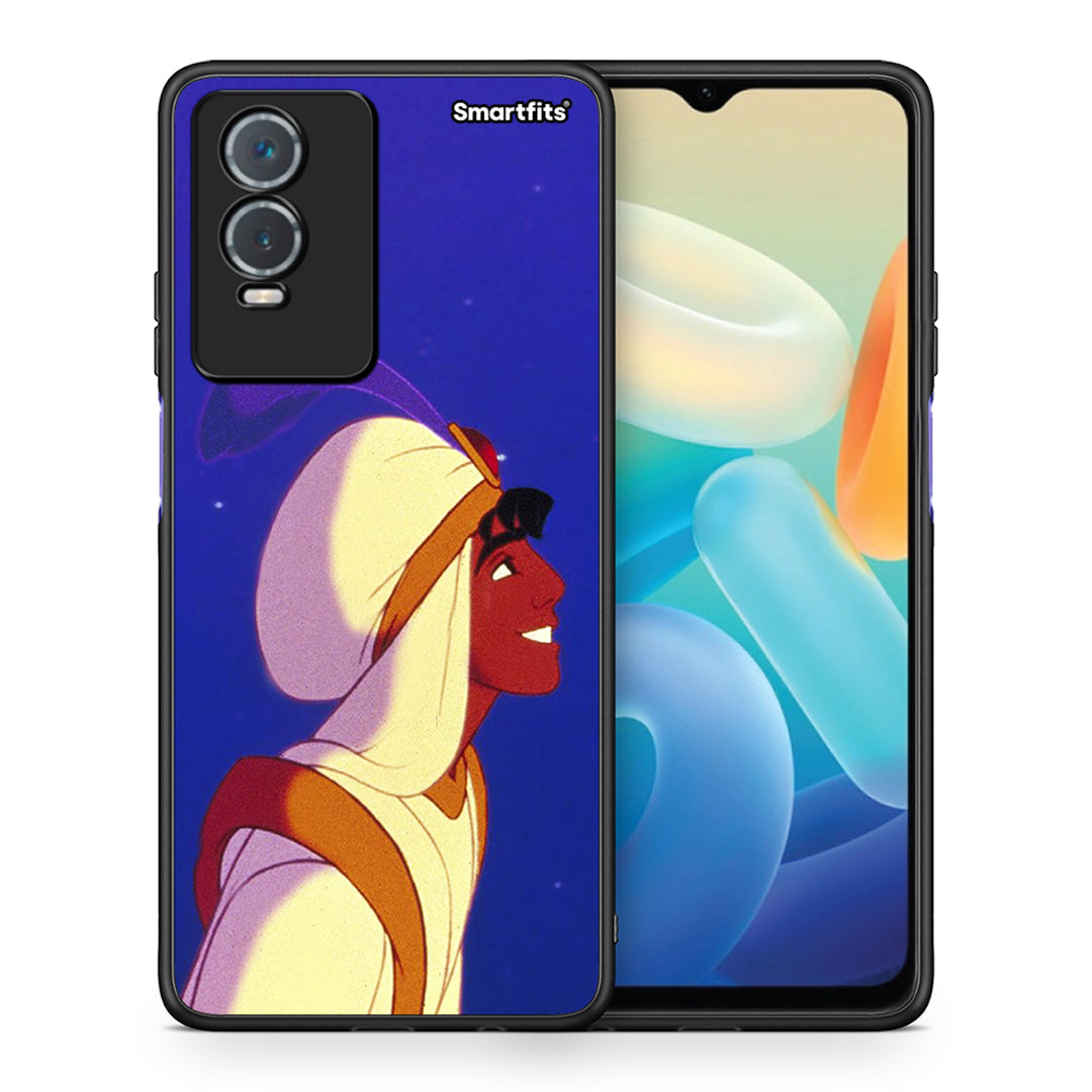 Θήκη Vivo Y76 5G / Y76s / Y74s Alladin And Jasmine Love 1 από τη Smartfits με σχέδιο στο πίσω μέρος και μαύρο περίβλημα | Vivo Y76 5G / Y76s / Y74s Alladin And Jasmine Love 1 case with colorful back and black bezels