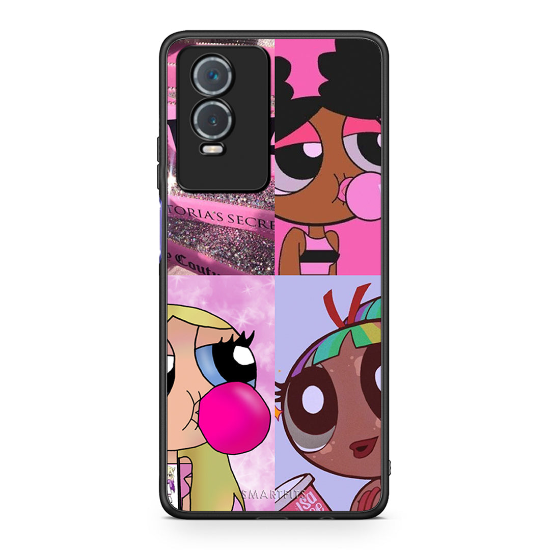 Vivo Y76 5G / Y76s / Y74s Bubble Girls Θήκη Αγίου Βαλεντίνου από τη Smartfits με σχέδιο στο πίσω μέρος και μαύρο περίβλημα | Smartphone case with colorful back and black bezels by Smartfits