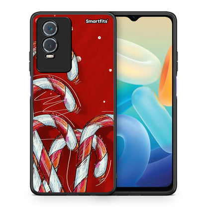 Θήκη Vivo Y76 5G / Y76s / Y74s Candy Cane από τη Smartfits με σχέδιο στο πίσω μέρος και μαύρο περίβλημα | Vivo Y76 5G / Y76s / Y74s Candy Cane case with colorful back and black bezels