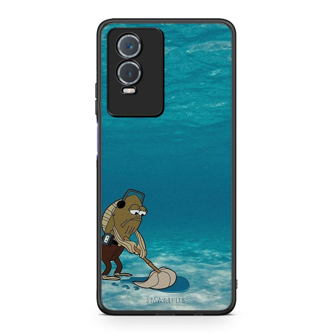 Vivo Y76 5G / Y76s / Y74s Clean The Ocean Θήκη από τη Smartfits με σχέδιο στο πίσω μέρος και μαύρο περίβλημα | Smartphone case with colorful back and black bezels by Smartfits