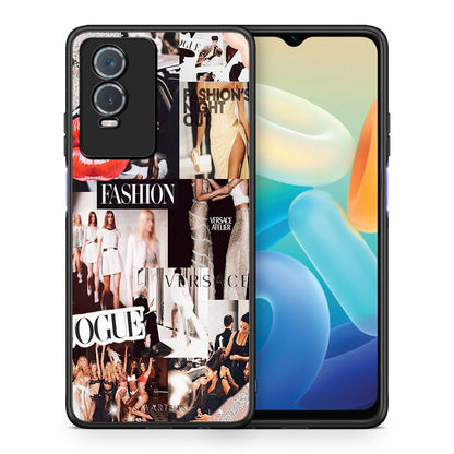 Θήκη Αγίου Βαλεντίνου Vivo Y76 5G / Y76s / Y74s Collage Fashion από τη Smartfits με σχέδιο στο πίσω μέρος και μαύρο περίβλημα | Vivo Y76 5G / Y76s / Y74s Collage Fashion case with colorful back and black bezels
