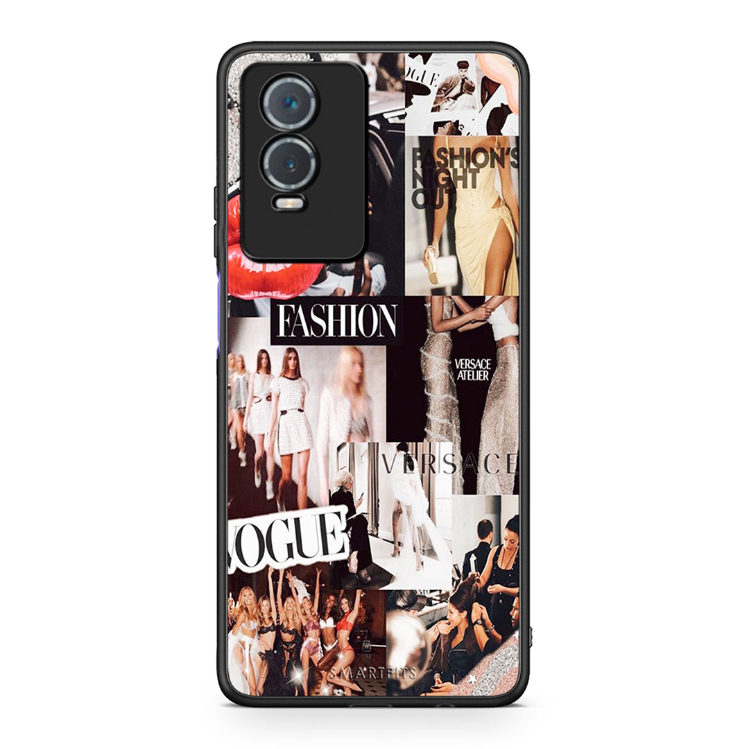 Vivo Y76 5G / Y76s / Y74s Collage Fashion Θήκη Αγίου Βαλεντίνου από τη Smartfits με σχέδιο στο πίσω μέρος και μαύρο περίβλημα | Smartphone case with colorful back and black bezels by Smartfits