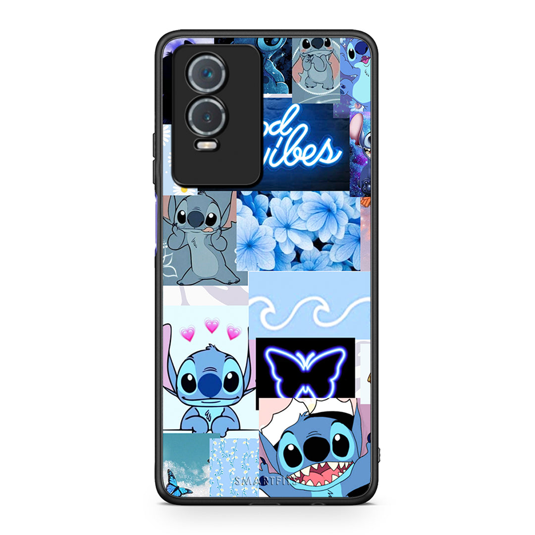 Vivo Y76 5G / Y76s / Y74s Collage Good Vibes Θήκη Αγίου Βαλεντίνου από τη Smartfits με σχέδιο στο πίσω μέρος και μαύρο περίβλημα | Smartphone case with colorful back and black bezels by Smartfits