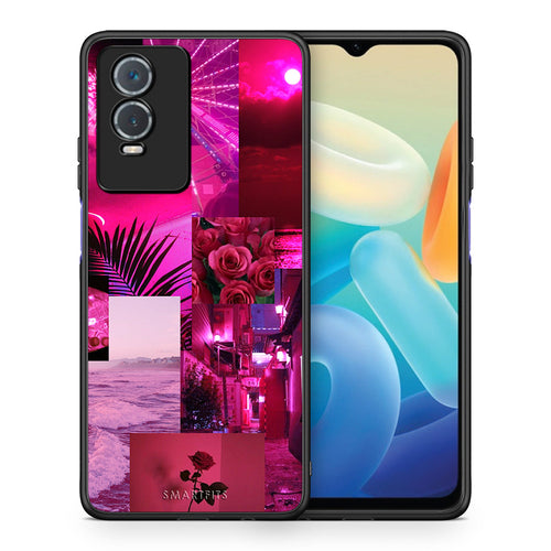 Θήκη Αγίου Βαλεντίνου Vivo Y76 5G / Y76s / Y74s Collage Red Roses από τη Smartfits με σχέδιο στο πίσω μέρος και μαύρο περίβλημα | Vivo Y76 5G / Y76s / Y74s Collage Red Roses case with colorful back and black bezels