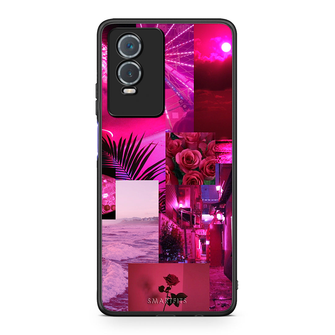 Vivo Y76 5G / Y76s / Y74s Collage Red Roses Θήκη Αγίου Βαλεντίνου από τη Smartfits με σχέδιο στο πίσω μέρος και μαύρο περίβλημα | Smartphone case with colorful back and black bezels by Smartfits