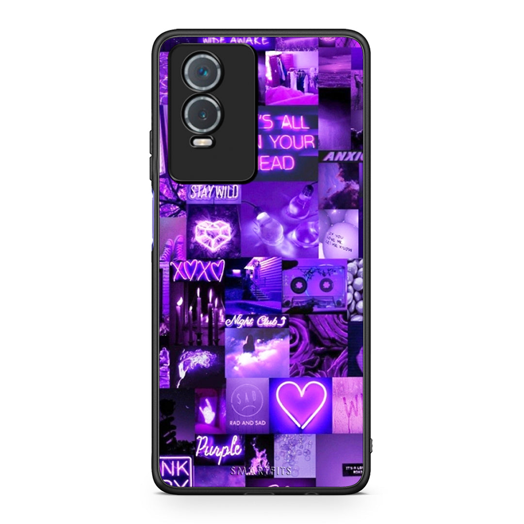 Vivo Y76 5G / Y76s / Y74s Collage Stay Wild Θήκη Αγίου Βαλεντίνου από τη Smartfits με σχέδιο στο πίσω μέρος και μαύρο περίβλημα | Smartphone case with colorful back and black bezels by Smartfits