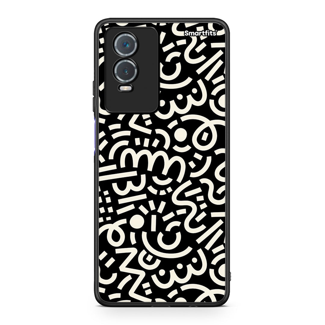 Vivo Y76 5G / Y76s / Y74s Doodle Art θήκη από τη Smartfits με σχέδιο στο πίσω μέρος και μαύρο περίβλημα | Smartphone case with colorful back and black bezels by Smartfits
