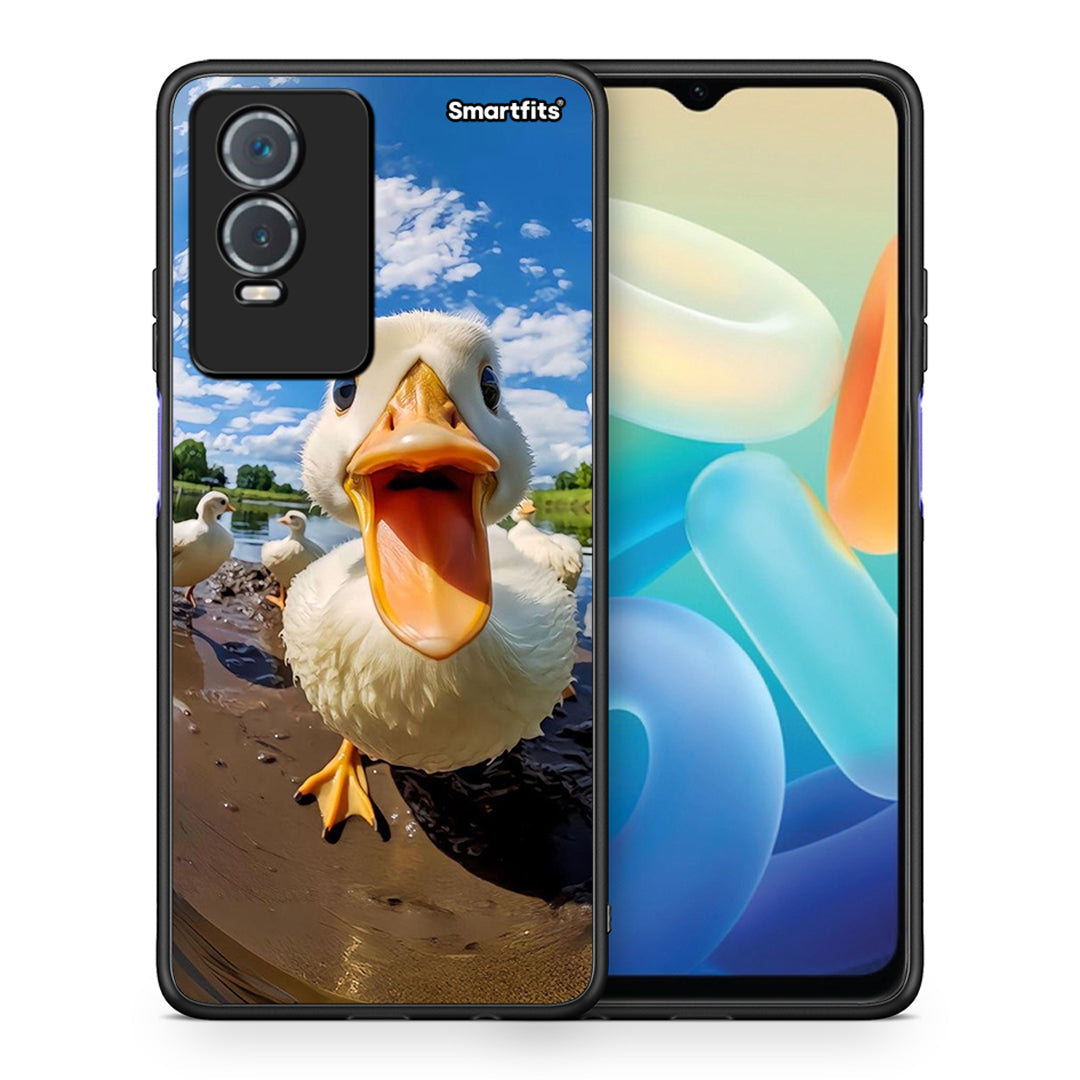 Θήκη Vivo Y76 5G / Y76s / Y74s Duck Face από τη Smartfits με σχέδιο στο πίσω μέρος και μαύρο περίβλημα | Vivo Y76 5G / Y76s / Y74s Duck Face case with colorful back and black bezels