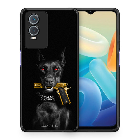 Θήκη Αγίου Βαλεντίνου Vivo Y76 5G / Y76s / Y74s Golden Gun από τη Smartfits με σχέδιο στο πίσω μέρος και μαύρο περίβλημα | Vivo Y76 5G / Y76s / Y74s Golden Gun case with colorful back and black bezels