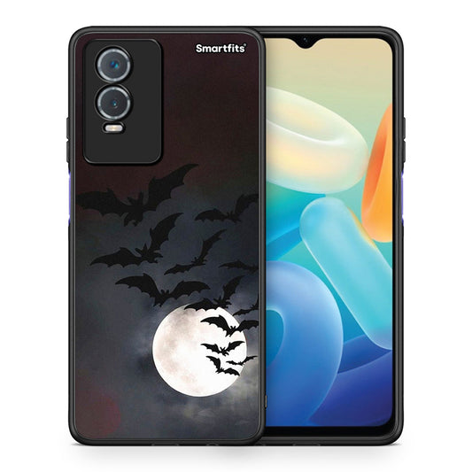 Θήκη Vivo Y76 5G / Y76s / Y74s Halloween Bat Night από τη Smartfits με σχέδιο στο πίσω μέρος και μαύρο περίβλημα | Vivo Y76 5G / Y76s / Y74s Halloween Bat Night case with colorful back and black bezels