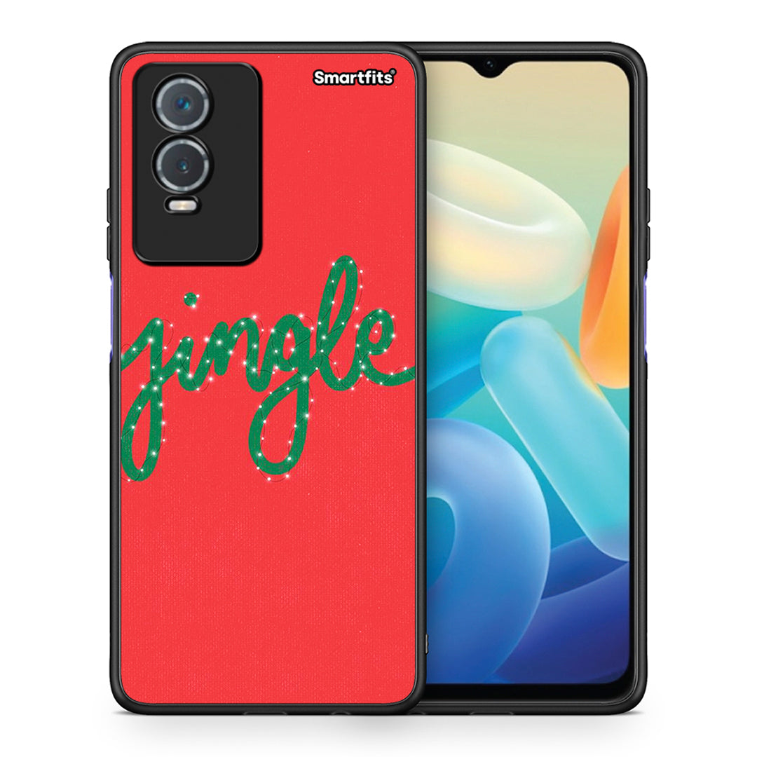 Θήκη Vivo Y76 5G / Y76s / Y74s Jingle Xmas από τη Smartfits με σχέδιο στο πίσω μέρος και μαύρο περίβλημα | Vivo Y76 5G / Y76s / Y74s Jingle Xmas case with colorful back and black bezels