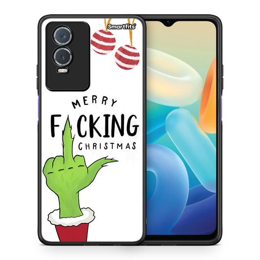 Θήκη Vivo Y76 5G / Y76s / Y74s Merry F Xmas από τη Smartfits με σχέδιο στο πίσω μέρος και μαύρο περίβλημα | Vivo Y76 5G / Y76s / Y74s Merry F Xmas case with colorful back and black bezels