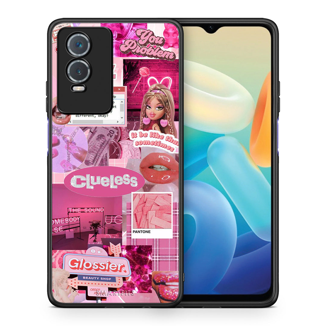 Θήκη Αγίου Βαλεντίνου Vivo Y76 5G / Y76s / Y74s Pink Love από τη Smartfits με σχέδιο στο πίσω μέρος και μαύρο περίβλημα | Vivo Y76 5G / Y76s / Y74s Pink Love case with colorful back and black bezels