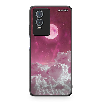 Vivo Y76 5G / Y76s / Y74s Pink Moon θήκη από τη Smartfits με σχέδιο στο πίσω μέρος και μαύρο περίβλημα | Smartphone case with colorful back and black bezels by Smartfits
