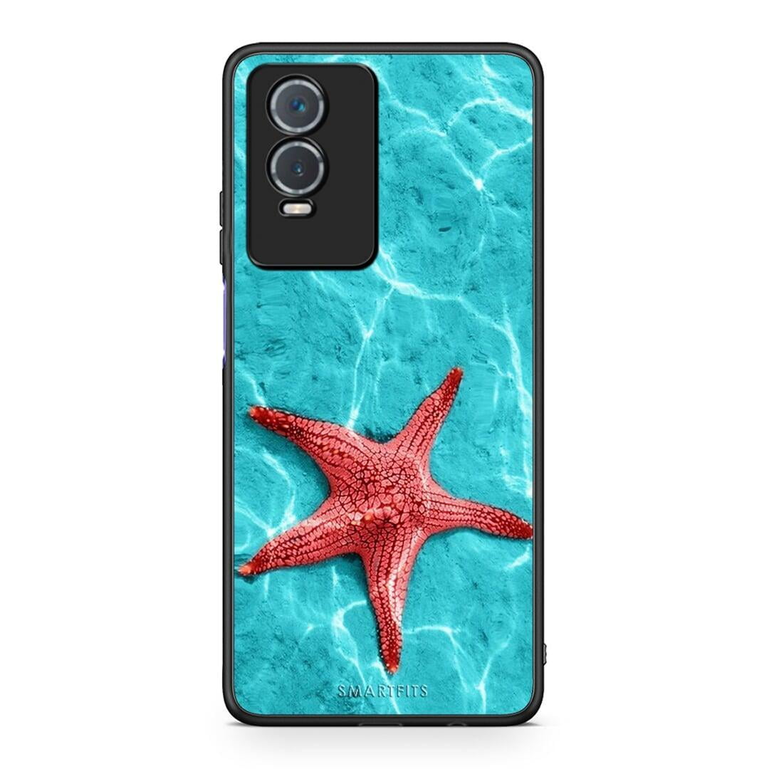 Vivo Y76 5G / Y76s / Y74s Red Starfish Θήκη από τη Smartfits με σχέδιο στο πίσω μέρος και μαύρο περίβλημα | Smartphone case with colorful back and black bezels by Smartfits