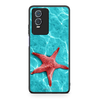 Vivo Y76 5G / Y76s / Y74s Red Starfish Θήκη από τη Smartfits με σχέδιο στο πίσω μέρος και μαύρο περίβλημα | Smartphone case with colorful back and black bezels by Smartfits