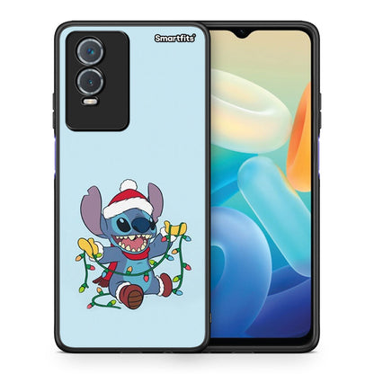Θήκη Vivo Y76 5G / Y76s / Y74s Santa Stich από τη Smartfits με σχέδιο στο πίσω μέρος και μαύρο περίβλημα | Vivo Y76 5G / Y76s / Y74s Santa Stich case with colorful back and black bezels