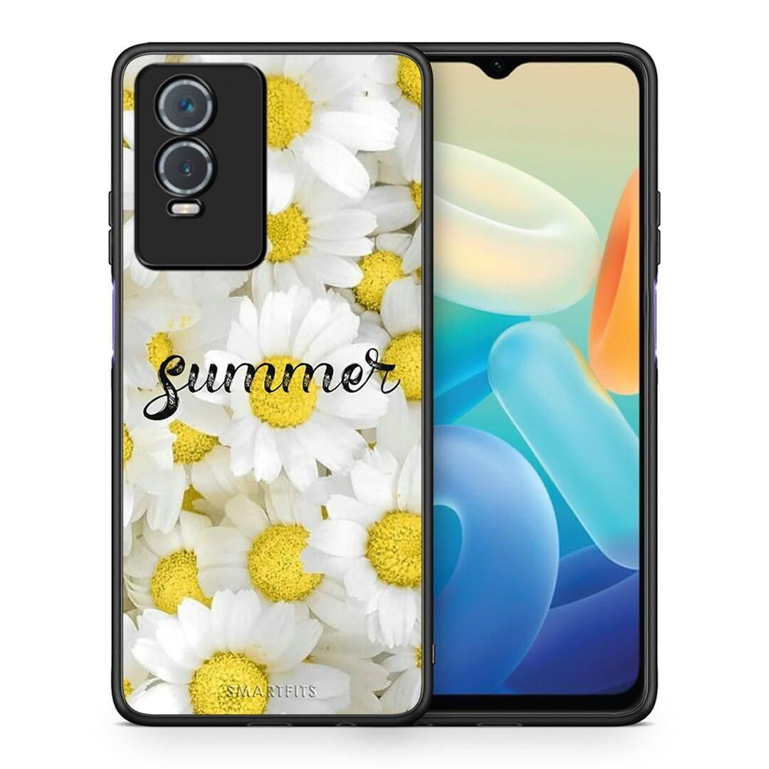 Θήκη Vivo Y76 5G / Y76s / Y74s Summer Daisies από τη Smartfits με σχέδιο στο πίσω μέρος και μαύρο περίβλημα | Vivo Y76 5G / Y76s / Y74s Summer Daisies case with colorful back and black bezels