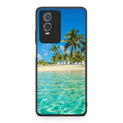 Vivo Y76 5G / Y76s / Y74s Tropical Vibes Θήκη από τη Smartfits με σχέδιο στο πίσω μέρος και μαύρο περίβλημα | Smartphone case with colorful back and black bezels by Smartfits