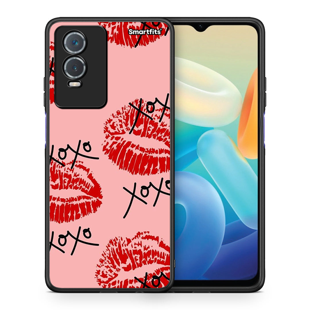 Θήκη Vivo Y76 5G / Y76s / Y74s XOXO Lips από τη Smartfits με σχέδιο στο πίσω μέρος και μαύρο περίβλημα | Vivo Y76 5G / Y76s / Y74s XOXO Lips case with colorful back and black bezels