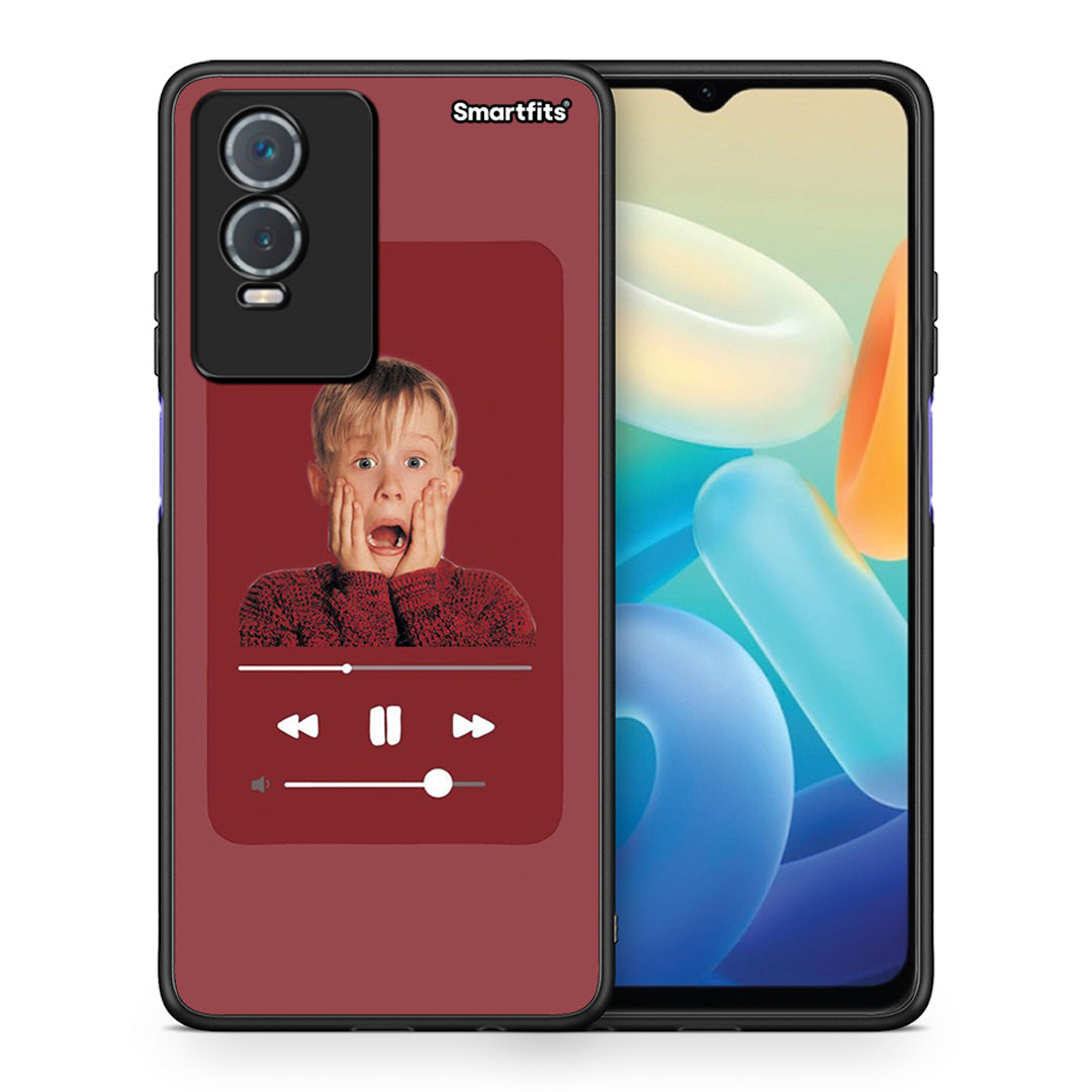 Θήκη Vivo Y76 5G / Y76s / Y74s Xmas Alone Music από τη Smartfits με σχέδιο στο πίσω μέρος και μαύρο περίβλημα | Vivo Y76 5G / Y76s / Y74s Xmas Alone Music case with colorful back and black bezels