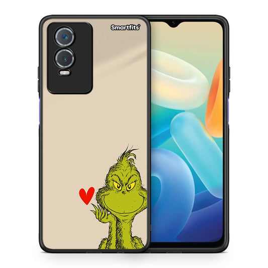 Θήκη Vivo Y76 5G / Y76s / Y74s Xmas Grinch από τη Smartfits με σχέδιο στο πίσω μέρος και μαύρο περίβλημα | Vivo Y76 5G / Y76s / Y74s Xmas Grinch case with colorful back and black bezels