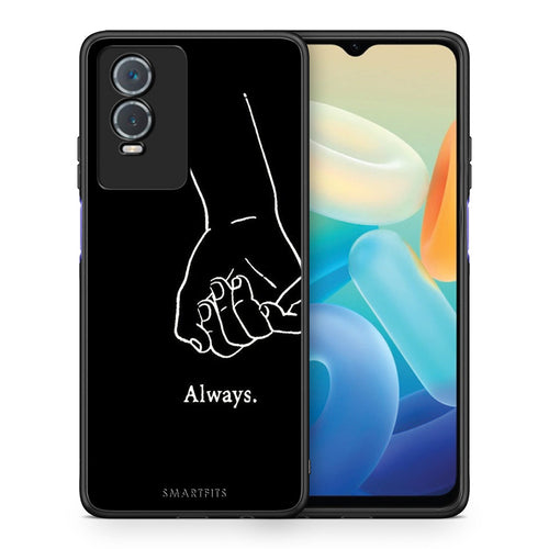 Θήκη Αγίου Βαλεντίνου Vivo Y76 5G / Y76s / Y74s Always & Forever 2 από τη Smartfits με σχέδιο στο πίσω μέρος και μαύρο περίβλημα | Vivo Y76 5G / Y76s / Y74s Always & Forever 2 case with colorful back and black bezels