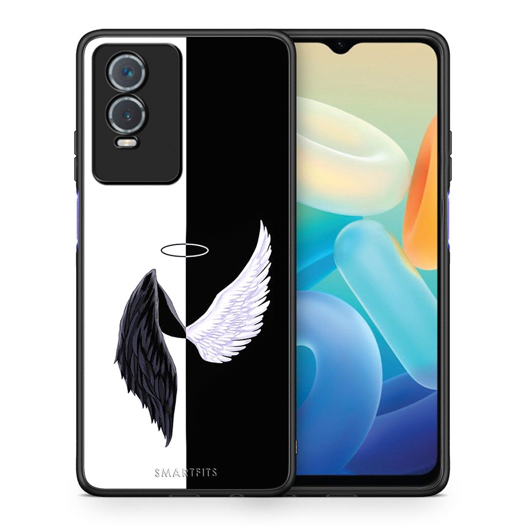 Θήκη Vivo Y76 5G / Y76s / Y74s Angels Demons από τη Smartfits με σχέδιο στο πίσω μέρος και μαύρο περίβλημα | Vivo Y76 5G / Y76s / Y74s Angels Demons case with colorful back and black bezels