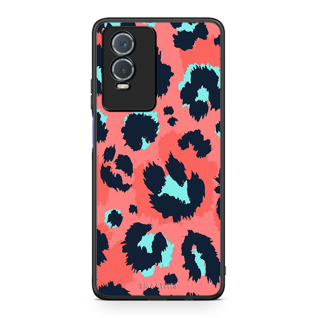 22 - Vivo Y76 5G / Y76s / Y74s Pink Leopard Animal case, cover, bumper
