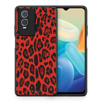 Thumbnail for Θήκη Vivo Y76 5G / Y76s / Y74s Red Leopard Animal από τη Smartfits με σχέδιο στο πίσω μέρος και μαύρο περίβλημα | Vivo Y76 5G / Y76s / Y74s Red Leopard Animal case with colorful back and black bezels