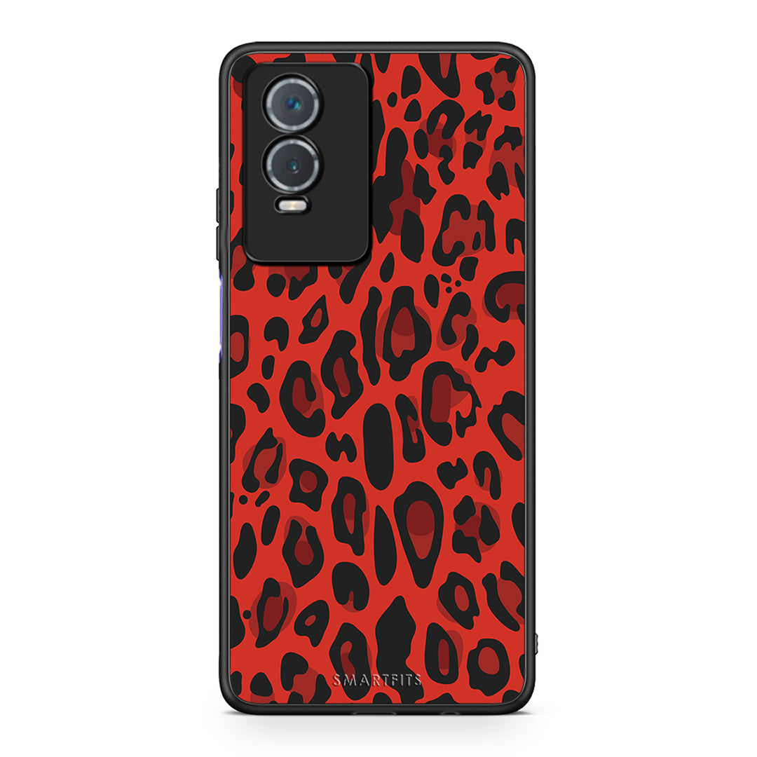 4 - Vivo Y76 5G / Y76s / Y74s Red Leopard Animal case, cover, bumper