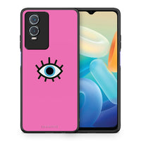 Thumbnail for Θήκη Vivo Y76 5G / Y76s / Y74s Blue Eye Pink από τη Smartfits με σχέδιο στο πίσω μέρος και μαύρο περίβλημα | Vivo Y76 5G / Y76s / Y74s Blue Eye Pink case with colorful back and black bezels