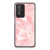 Thumbnail for 33 - Vivo Y76 5G / Y76s / Y74s Pink Feather Boho case, cover, bumper