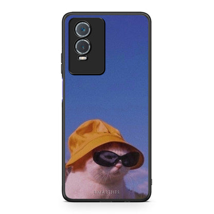 Vivo Y76 5G / Y76s / Y74s Cat Diva θήκη από τη Smartfits με σχέδιο στο πίσω μέρος και μαύρο περίβλημα | Smartphone case with colorful back and black bezels by Smartfits