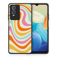 Thumbnail for Θήκη Vivo Y76 5G / Y76s / Y74s Colourful Waves από τη Smartfits με σχέδιο στο πίσω μέρος και μαύρο περίβλημα | Vivo Y76 5G / Y76s / Y74s Colourful Waves case with colorful back and black bezels