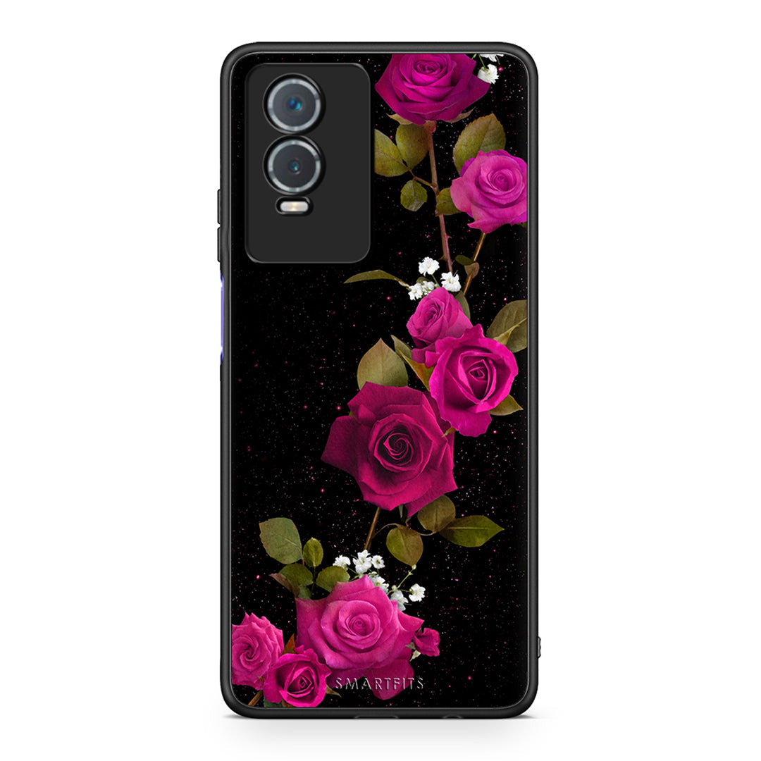 4 - Vivo Y76 5G / Y76s / Y74s Red Roses Flower case, cover, bumper