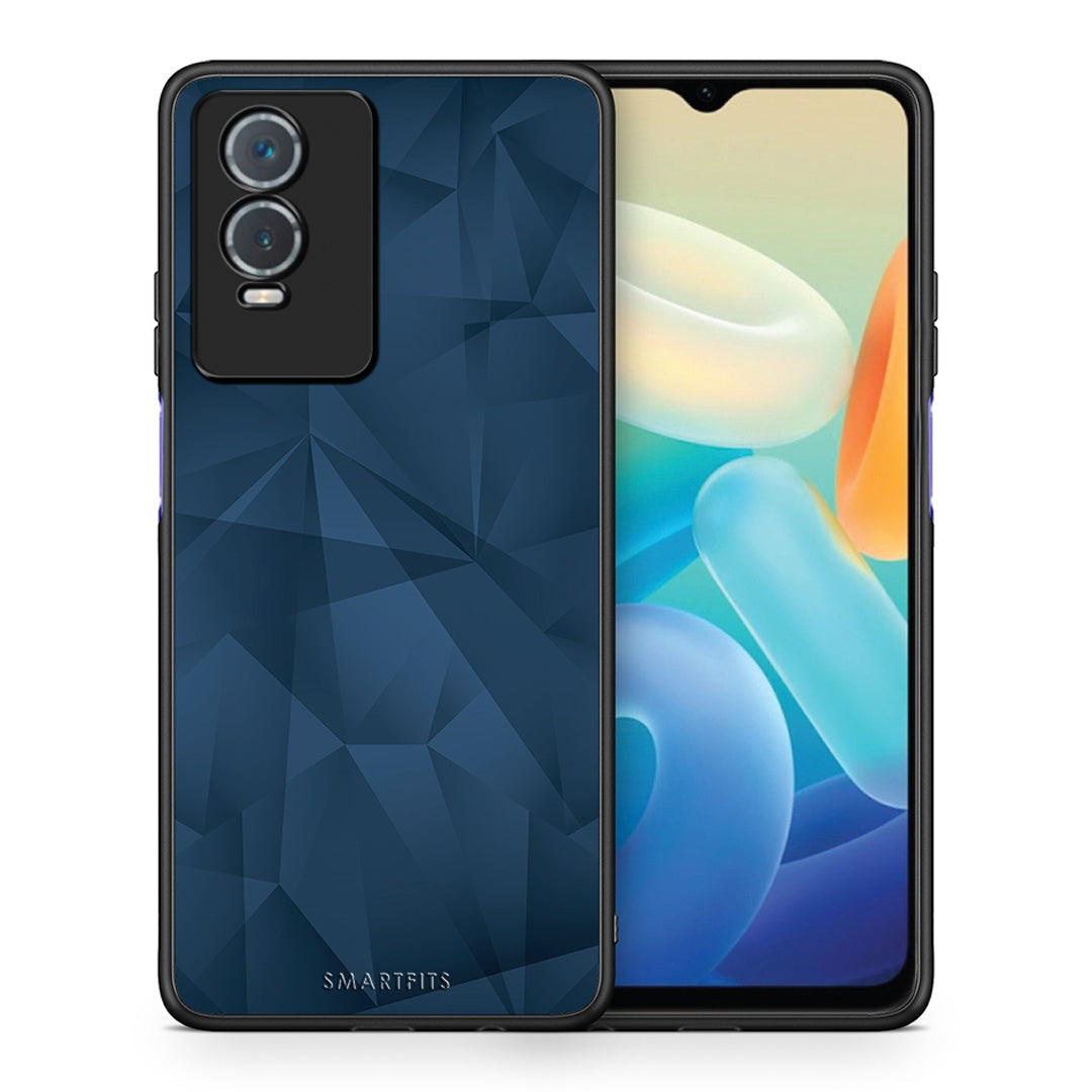Θήκη Vivo Y76 5G / Y76s / Y74s Blue Abstract Geometric από τη Smartfits με σχέδιο στο πίσω μέρος και μαύρο περίβλημα | Vivo Y76 5G / Y76s / Y74s Blue Abstract Geometric case with colorful back and black bezels