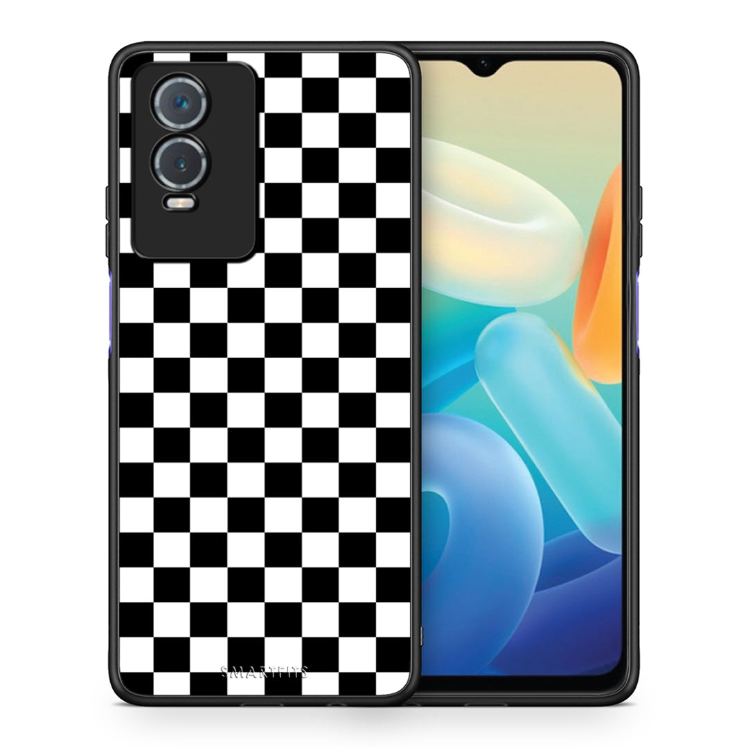 Θήκη Vivo Y76 5G / Y76s / Y74s Squares Geometric από τη Smartfits με σχέδιο στο πίσω μέρος και μαύρο περίβλημα | Vivo Y76 5G / Y76s / Y74s Squares Geometric case with colorful back and black bezels