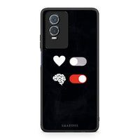 Thumbnail for Vivo Y76 5G / Y76s / Y74s Heart Vs Brain Θήκη Αγίου Βαλεντίνου από τη Smartfits με σχέδιο στο πίσω μέρος και μαύρο περίβλημα | Smartphone case with colorful back and black bezels by Smartfits