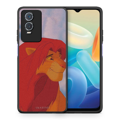 Θήκη Αγίου Βαλεντίνου Vivo Y76 5G / Y76s / Y74s Lion Love 1 από τη Smartfits με σχέδιο στο πίσω μέρος και μαύρο περίβλημα | Vivo Y76 5G / Y76s / Y74s Lion Love 1 case with colorful back and black bezels
