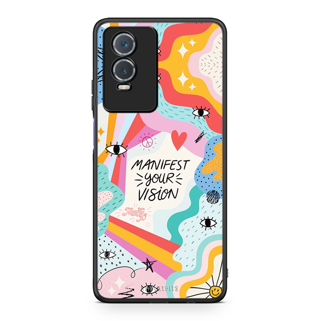 Vivo Y76 5G / Y76s / Y74s Manifest Your Vision θήκη από τη Smartfits με σχέδιο στο πίσω μέρος και μαύρο περίβλημα | Smartphone case with colorful back and black bezels by Smartfits