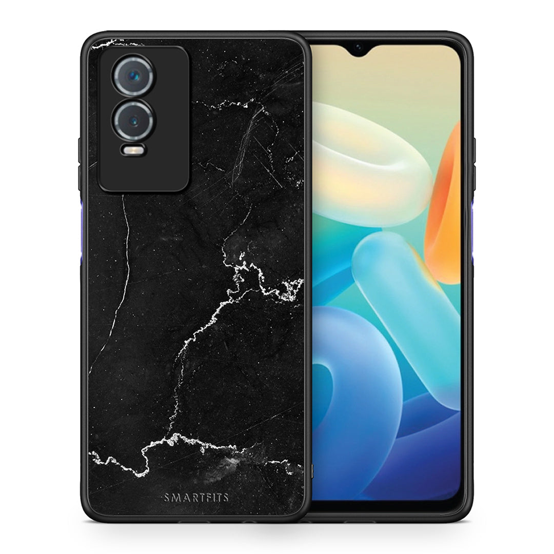 Θήκη Vivo Y76 5G / Y76s / Y74s Black Marble από τη Smartfits με σχέδιο στο πίσω μέρος και μαύρο περίβλημα | Vivo Y76 5G / Y76s / Y74s Black Marble case with colorful back and black bezels