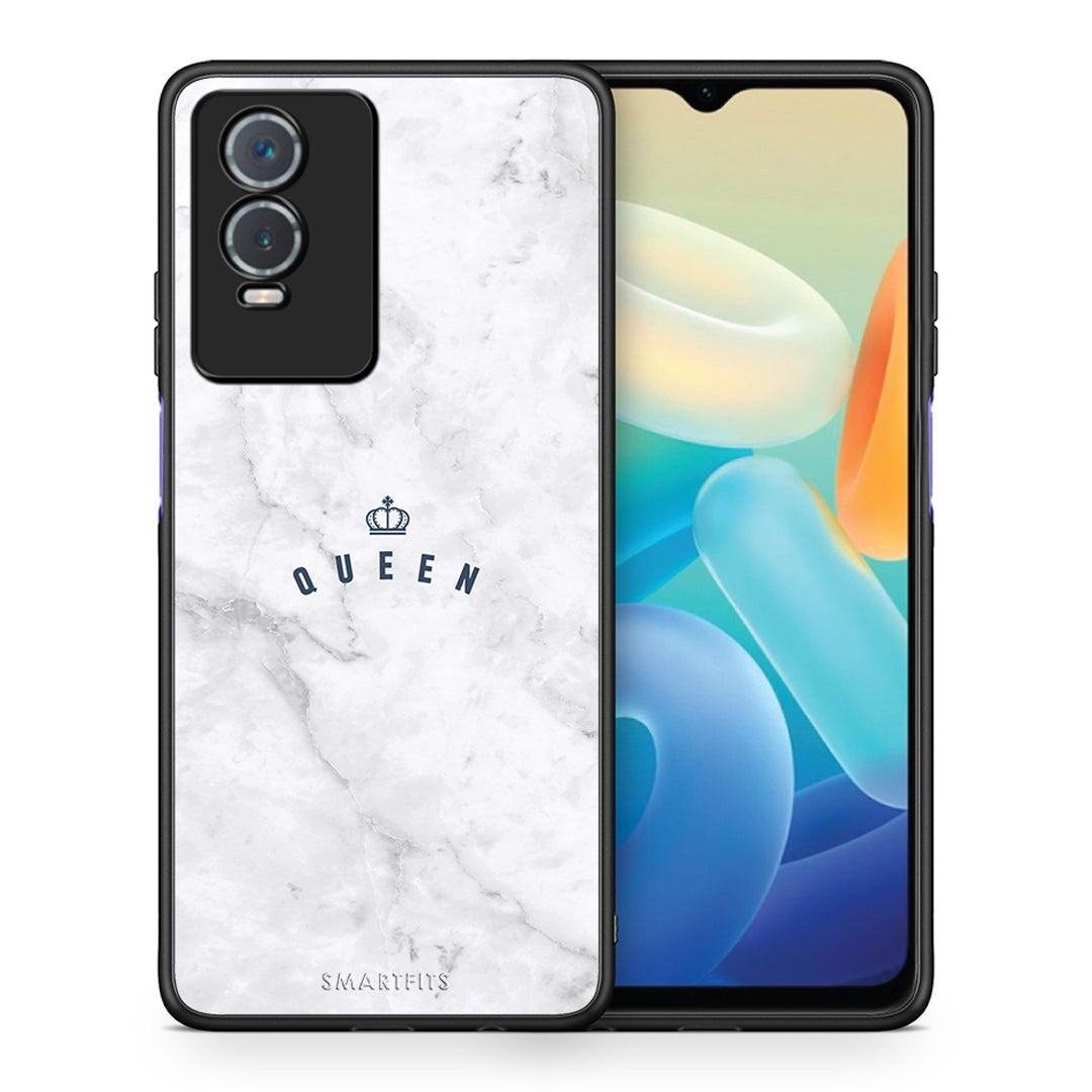 Θήκη Vivo Y76 5G / Y76s / Y74s Queen Marble από τη Smartfits με σχέδιο στο πίσω μέρος και μαύρο περίβλημα | Vivo Y76 5G / Y76s / Y74s Queen Marble case with colorful back and black bezels