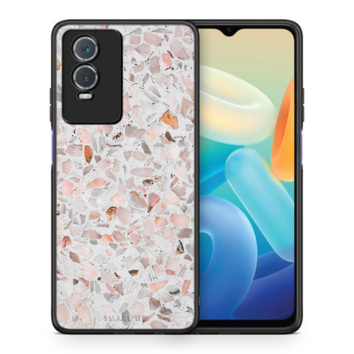 Θήκη Vivo Y76 5G / Y76s / Y74s Marble Terrazzo από τη Smartfits με σχέδιο στο πίσω μέρος και μαύρο περίβλημα | Vivo Y76 5G / Y76s / Y74s Marble Terrazzo case with colorful back and black bezels