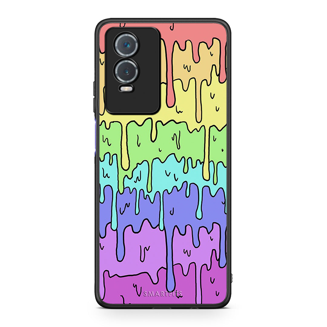 Vivo Y76 5G / Y76s / Y74s Melting Rainbow θήκη από τη Smartfits με σχέδιο στο πίσω μέρος και μαύρο περίβλημα | Smartphone case with colorful back and black bezels by Smartfits