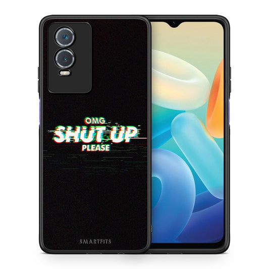 Θήκη Vivo Y76 5G / Y76s / Y74s OMG ShutUp από τη Smartfits με σχέδιο στο πίσω μέρος και μαύρο περίβλημα | Vivo Y76 5G / Y76s / Y74s OMG ShutUp case with colorful back and black bezels