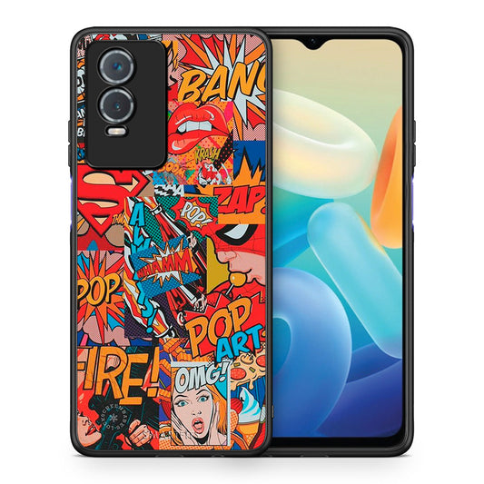 Θήκη Vivo Y76 5G / Y76s / Y74s PopArt OMG από τη Smartfits με σχέδιο στο πίσω μέρος και μαύρο περίβλημα | Vivo Y76 5G / Y76s / Y74s PopArt OMG case with colorful back and black bezels
