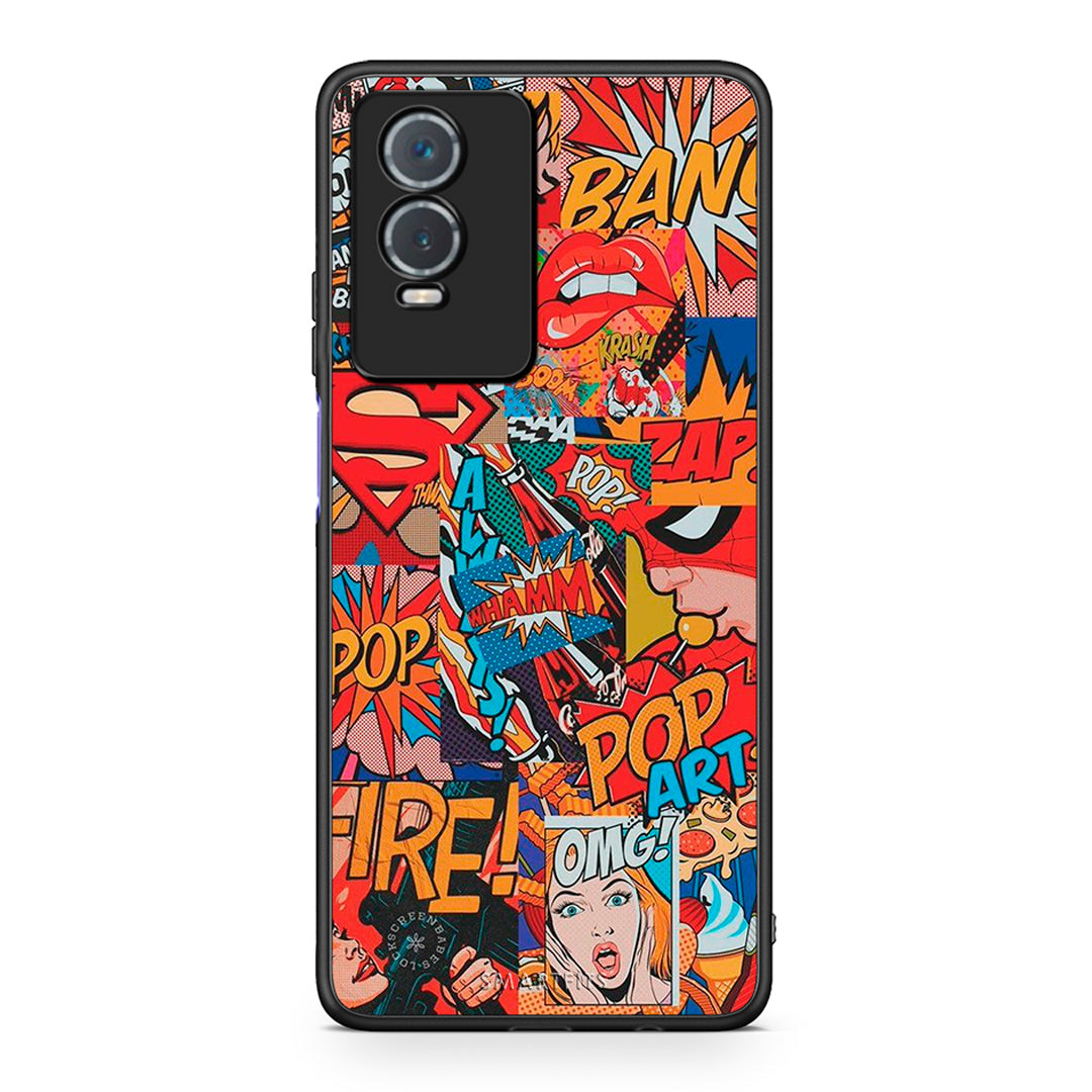 Vivo Y76 5G / Y76s / Y74s PopArt OMG θήκη από τη Smartfits με σχέδιο στο πίσω μέρος και μαύρο περίβλημα | Smartphone case with colorful back and black bezels by Smartfits